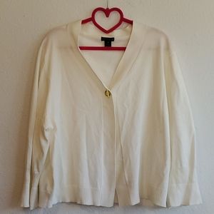 White cropped (sort of) cardigan